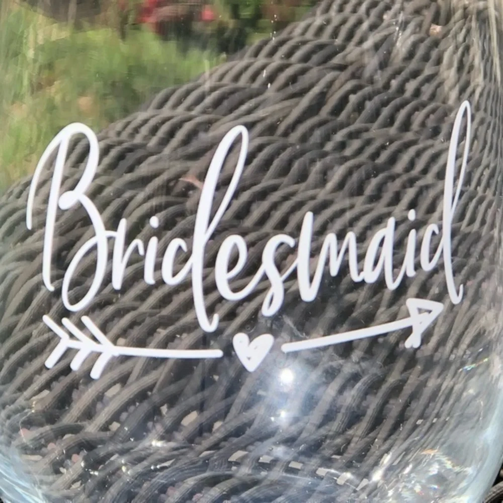 Bridesmaid stemless wine glass gift